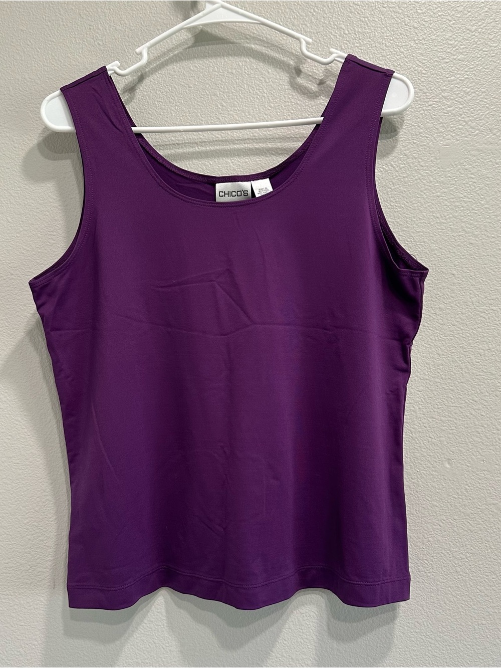 Chico's Deep Purple Scoop Neck Tank,size 2, large,layering